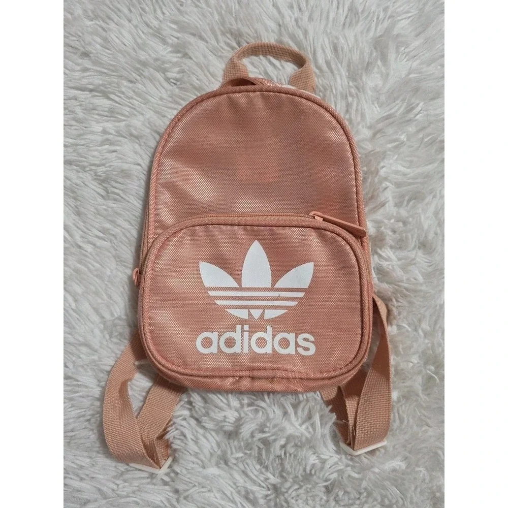 Adidas Small‎ Pink Bookbag, Purse, With Pockets And Key Holder